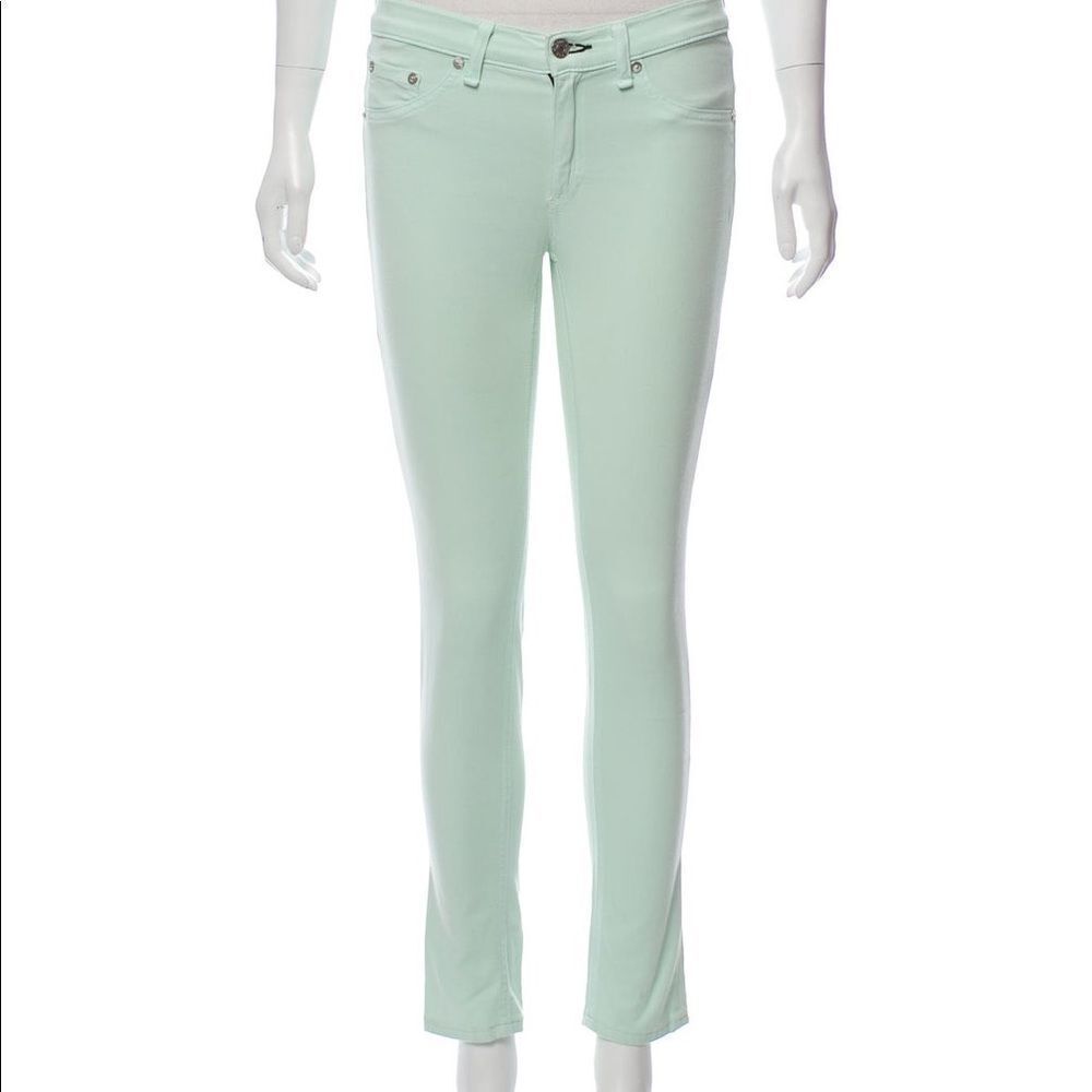 — Rag & Bone‎ — Mid-rise Skinny Pants Mint Green